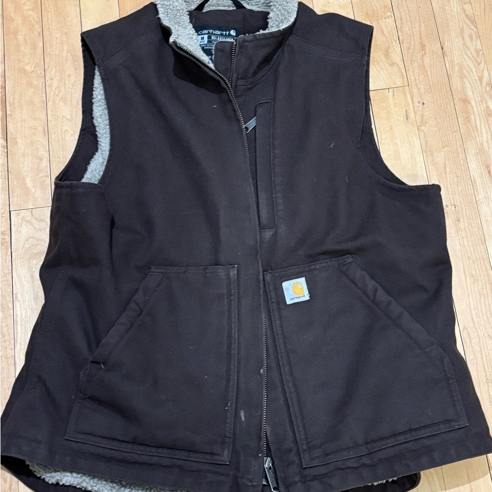 Carhartt Brown Fleece-Lined Vest